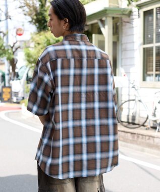 WEGO 【ユニセックス着用ITEM/SMLサイズ展開】オンブレチェックシャツ（SS） 柄5