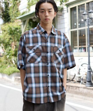 WEGO 【ユニセックス着用ITEM/SMLサイズ展開】オンブレチェックシャツ（SS） 柄5