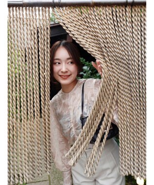 Green Parks AnriettMusee 花柄オパールシャーリングブラウス Beige