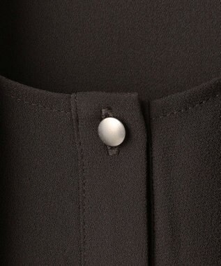 23区 S 【UVカット/接触冷感/吸水速乾】ストレッチジョーゼット ボウタイ カットソー ダークブラウン系