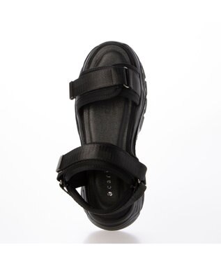 MODE ET JACOMO <carino>厚底ダブルベルトスポーツサンダル ブラック