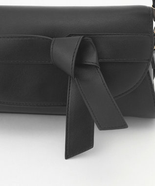 LA BAGAGERIE 【maison vert】 【軽量2WAY】ワイドリボンフラップバッグ ブラック