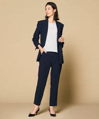 BEIGE， 【洗える・L-size】CINDY / クロップドパンツ Navy × White