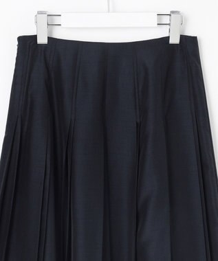J.PRESS LADIES L エアリースパンボイル プリーツ スカート ネイビー系