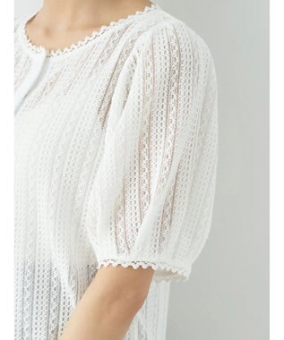 earth music&ecology コンパクトレースカーディガン White