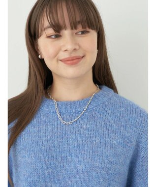 earth music&ecology ファンシーヤーンメランジプルオーバー Blue