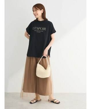 Green Parks 汗染み防止フレンチスリーブロゴＴシャツ Black