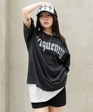 WEGO 【ユニセックス着用ITEM】アンサンブルグラフィックT（SS） ブラック中濃色