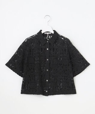 23区 【SLOW/一部店舗限定】好評につき追加生産！モチーフレース シャツ ブラック系