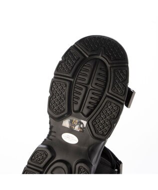 MODE ET JACOMO <carino>厚底ダブルベルトスポーツサンダル ブラック