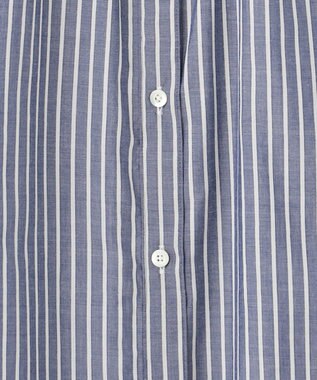 J.PRESS LADIES 【洗える】ウォッシャブルストライプ シャツカラー ブラウス ネイビー系1