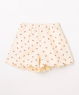 ANY KIDS 【洗濯機可能】スカラップショートパンツ エクリュ（サクランボ×ドット）