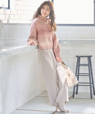 ANY SIS 【美人百花11月号掲載】パール調ポイントツイル パンツ 【WEB・一部店舗限定】 アイボリーベージュ