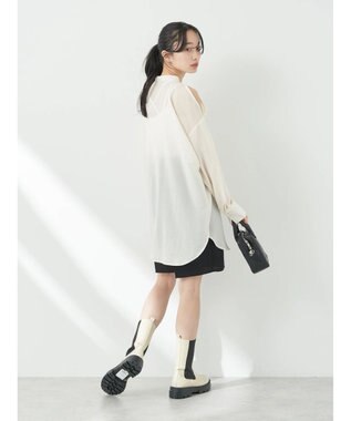 earth music&ecology ショルダースリットシャツ Off White