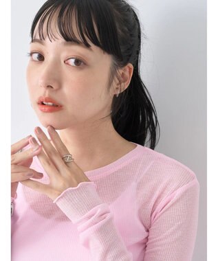 earth music&ecology シアーリブロゴ刺繍プルオーバー