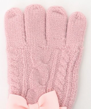 ANY KIDS ケーブルリボン手袋 ピンク