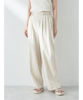 earth music&ecology 綿麻キャンブリッククロップドパンツ Beige