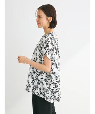 Green Parks アソート柄さらっとレーヨンブラウス Off White