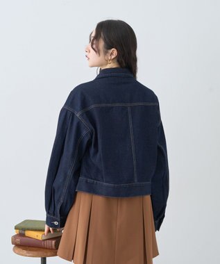 earth music&ecology ショートジップデニムジャケット Indigo