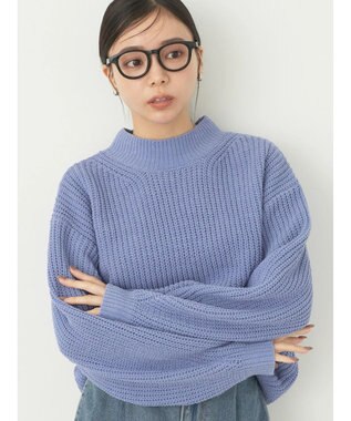 earth music&ecology マットベロアモールプルオーバー Blue