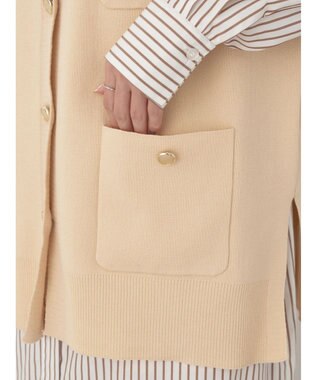 earth music&ecology 金ボタンニットベスト Beige
