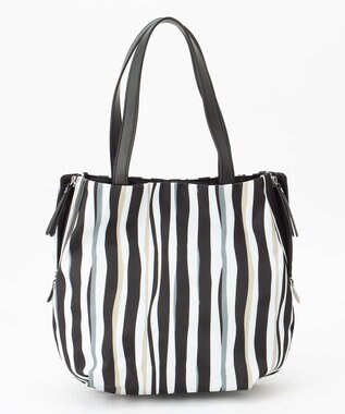 Y'SACCS 【ムック本掲載】ドローイングストライプ　ミニトートバッグ ブラック