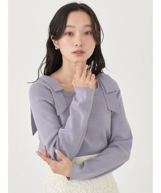 earth music&ecology 肩リボンニットプルオーバー