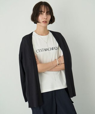 UNFILO L イージーカーディガン ブラック