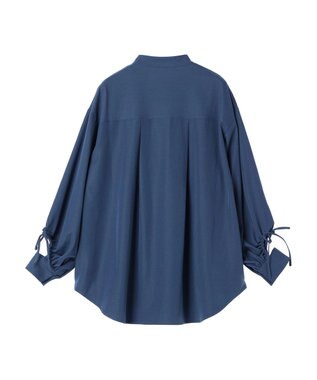 earth music&ecology リボンポイントシャツチュニック Blue