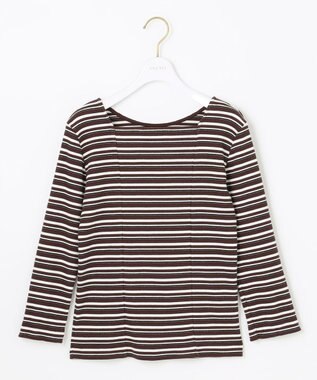 ANY SIS 【前後着用可】マルチボーダー2WAYテレコ カットソー ブラウン系