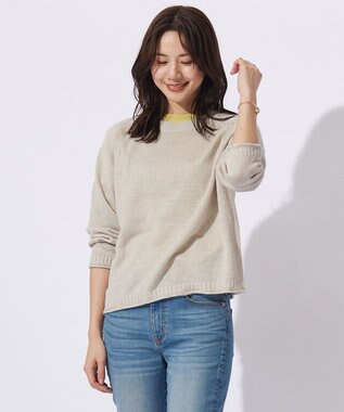 J.PRESS LADIES 【洗える・吸水速乾】MERCERIZED CORD LINEN ニット ベージュ系