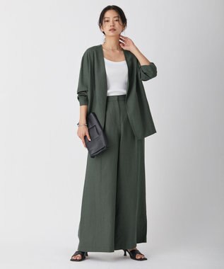 ICB 【洗える】 Unleash ノーカラージャケット ダークカーキ系