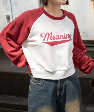 WEGO チームロゴラグランショートスウェット ワイン