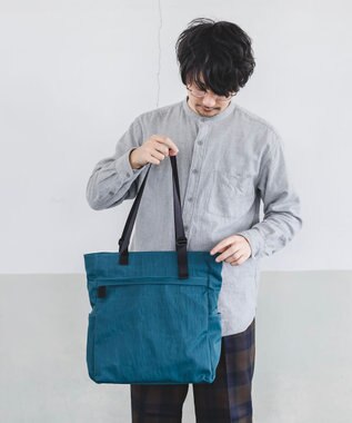 YUSHI RiVER - TOTEBAG トートバッグ  シワ加工 ブルーグリーン