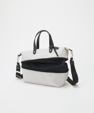 TOPKAPI 【TREASURE TOPKAPI】ナイロンコンビ 2way チェンジング トートバッグ ショルダーベルト付き ライトグレー