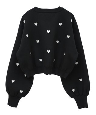 Green Parks ・ｓｗｉｎｇ　ｂｙ　ハート刺繍ニット Black