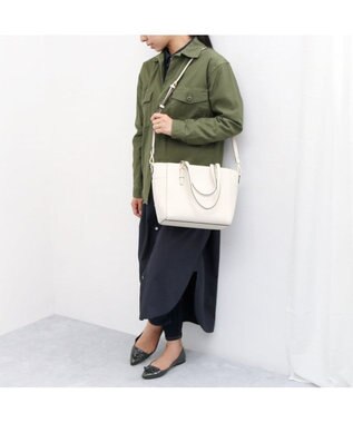 UNBILLION 【テレビ ドラマ着用アイテム】カシュカシュ cachecache / 横型金具ポイント2wayトートバッグ アイボリー