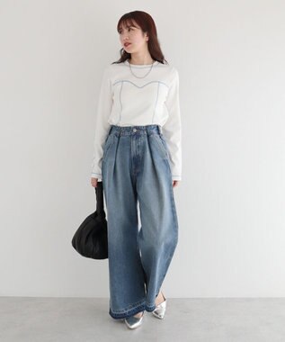 Green Parks ・ＳＵＧＡＲ　ＳＰＯＯＮ　カラーｓｔリブロンＴＥＥ Off White