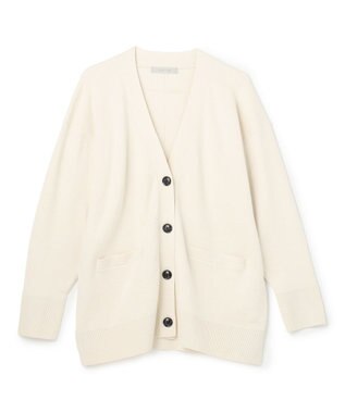 UNFILO 【野呂佳代さん着用】コットンカシミヤニット Vネックカーディガン グレージュ