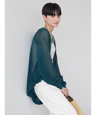 AMERICAN HOLIC ニュアンスメッシュニットカーディガン Green