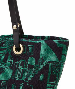 TOPKAPI 【TREASURE TOPKAPI】ジャガード生地 総柄 A4 トートバッグ グリーン