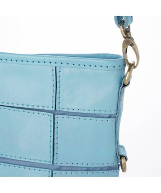 UNBILLION 【訳あり商品】ピークスピーク PEAKS PEAK / 牛革パッチワーク口折れ2wayショルダー サックスブルー