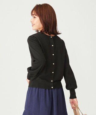 ANY SIS 【前後着用可能】2WAYパフスリーブ カーディガン ブラック