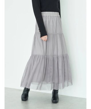 earth music&ecology ティアードチュールスカート Gray