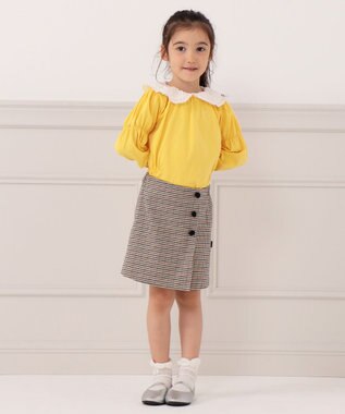 組曲 KIDS 【110-140cm】ビッグカラー ブラウス イエロー系