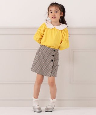 組曲 KIDS 【110-140cm】ビッグカラー ブラウス イエロー系