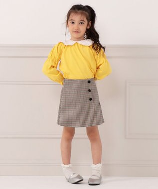 組曲 KIDS 【110-140cm】ビッグカラー ブラウス イエロー系