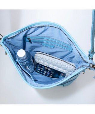 UNBILLION 【訳あり商品】ピークスピーク PEAKS PEAK / 牛革パッチワーク口折れ2wayショルダー サックスブルー