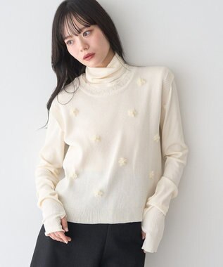 earth music&ecology フラワーモチーフニットベスト