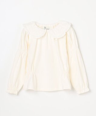 組曲 KIDS 【110-140cm】ビッグカラー ブラウス アイボリー系